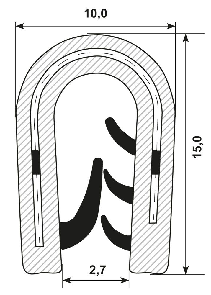 Kantliste 15x10mm PVC SH 75/60
1.5-3.0 mm(2-4mm)
Steel ins