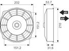 Ventilator Ø19cm 12V blæs