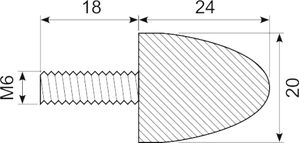 Vibrationsdæmper Ø 20x24 mm
