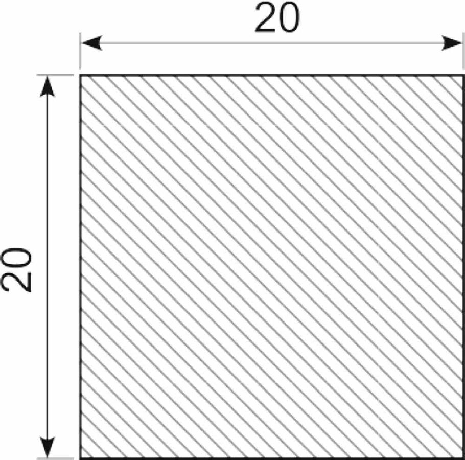 Svampegummi 20 x 20 mm EPDM