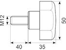 Stjernegreb Ø50 M12x40 sort