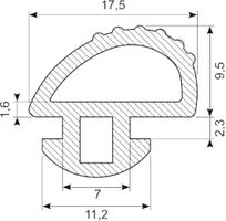 Gummiprofil m/fod epdm