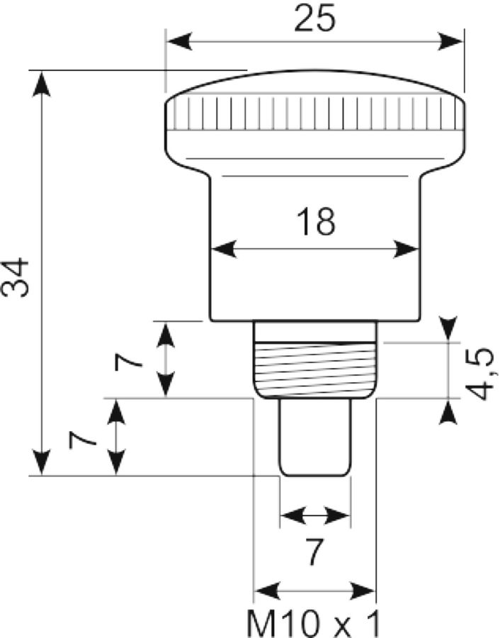 Galv. positioneringsbolt d=7