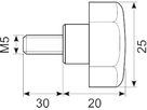 Stjernegreb Ø25 M5x30 sort