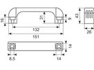 Greb132mm center sort 
Nylon PA6 H=43mm B=26mm
til ch.unbr