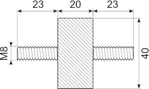 Vibrationsdæmper Ø40x20mm