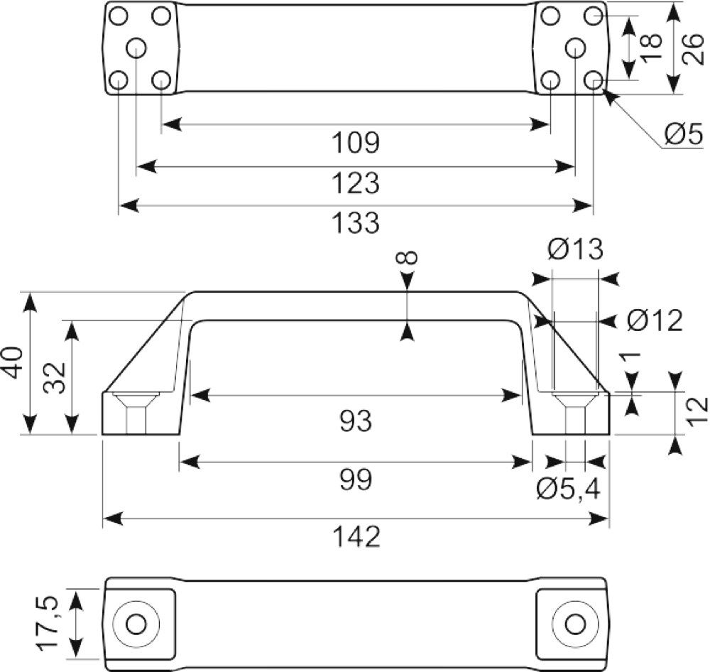 Greb 123mm sort