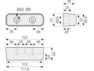 Gummibuffer 122x41x40 mm
