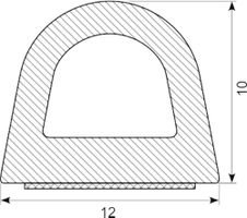D-Profil svampegummi M/klæb
12x10 mm sort gul tape !!!