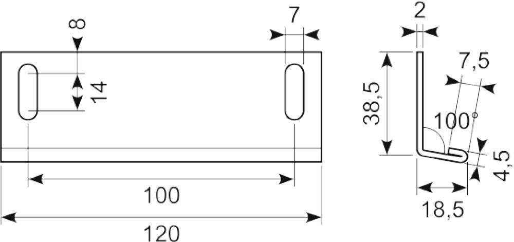 Gribeplade for lås 15.580/581