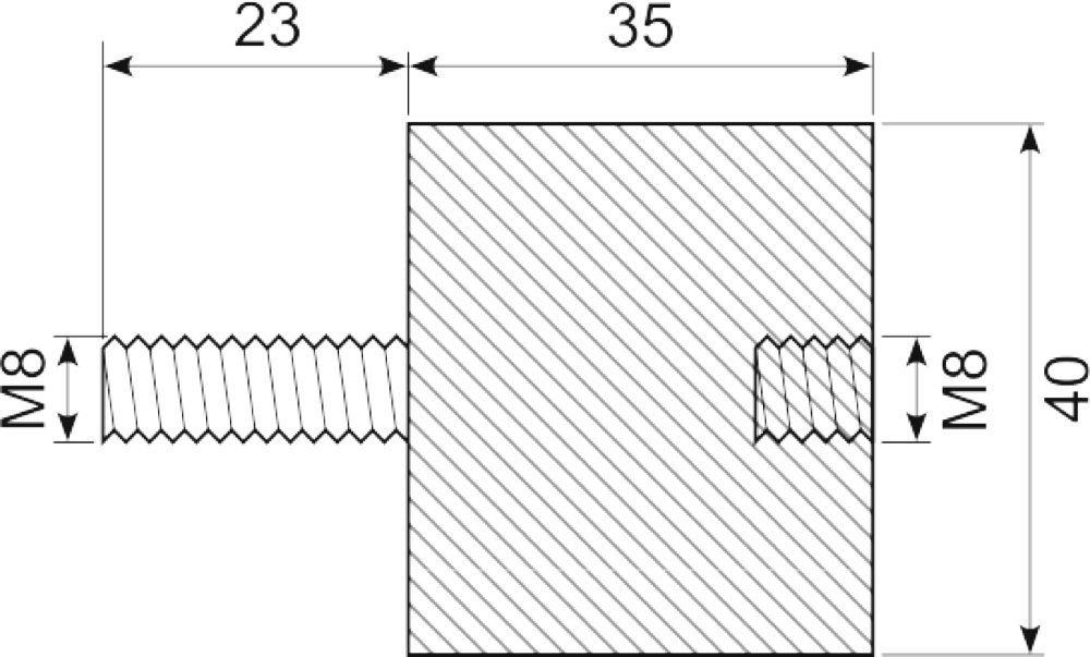 Vibrationsdæmper Ø40x35 mm