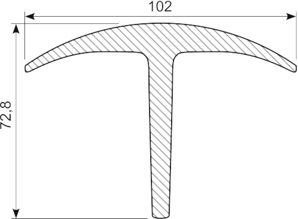 T - Brovægtprofil EPDM 102x73