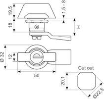 KvartomdrejningslåsT-greb