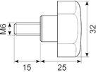 Stjernegreb Ø32 M6x15 sort
