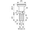 Rustfri positionerings bolt 
Pin Ø d=6
Rustfri ss303 Nylon