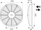 Spal blæser Ø310 mm 24V sug