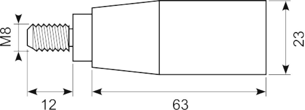 Drejbart håndtag Ø23x63
