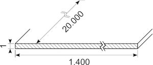 Gummiplade sh70 EPDM 1.0 x 1400 mm