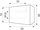 Sort knop Ø40x50 M16 indv.gev.