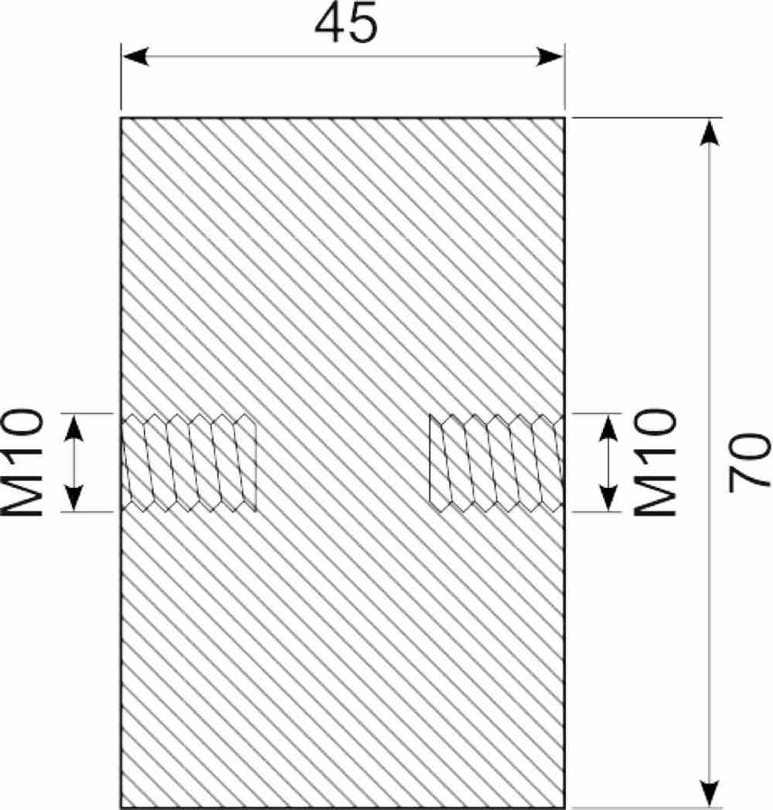 Vibrationsdæmper Ø70x45 mm 
M10 indvendig begge sider
NR/S
