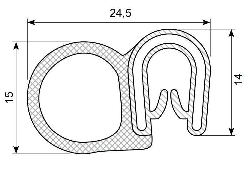 Kantliste TPE/POM grip 1.5-3
M/ballon på side
Sh 75