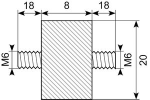 Vibrationsdæmper Ø20x8