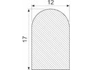 Svampegummi halvrund 12x17 mm