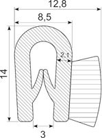 Kantliste m. børste. 13X8.5 m