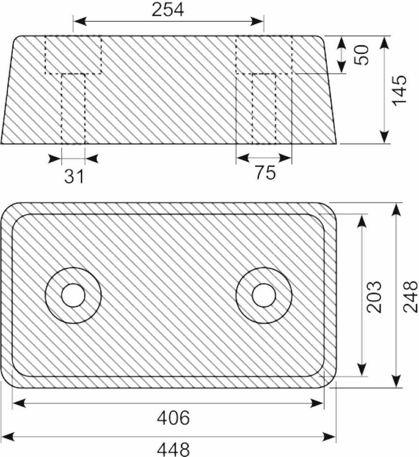 Buffer 450x250x150 mm