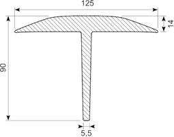 T - Brovægtprofil EPDM 128x90