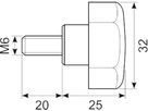 Stjernegreb Ø32 M6x20 sort