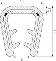 Kantliste EPDM 13x15