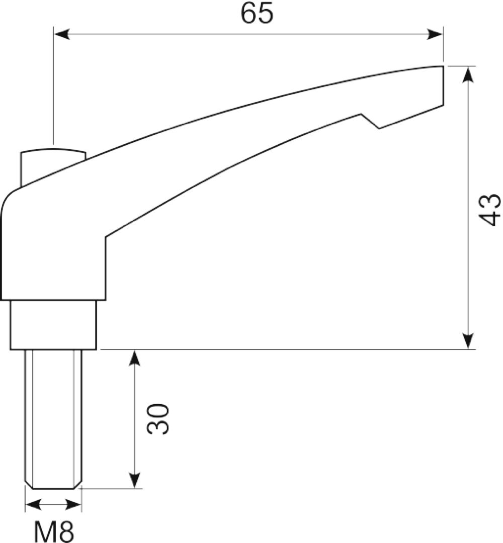 Justerbart håndtag M8x30