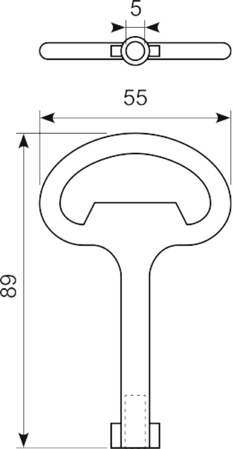 89x55 mm nøgle. 5 mm bits