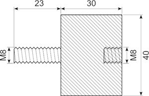 Vibrationsdæmper Ø40x30 mm