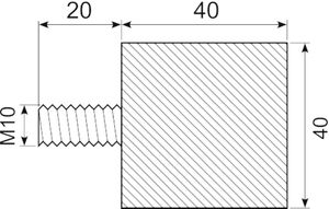 Vibrationsdæmper ø40X40 mm