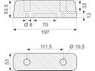 Gummibuffer 197x53x53.5 mm