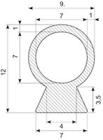 Gummiprofil EPDM sh.60-65A