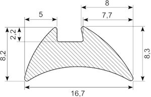 Gummiprofil EPDM sh.70