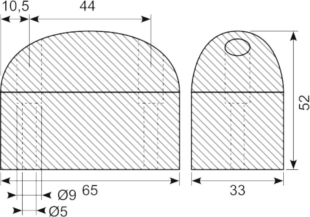 Buffer 65x33x52 mm NR/SBR