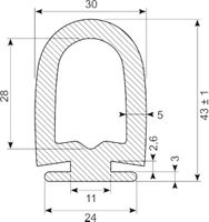 Gummiprofil. EPDM Sh 65