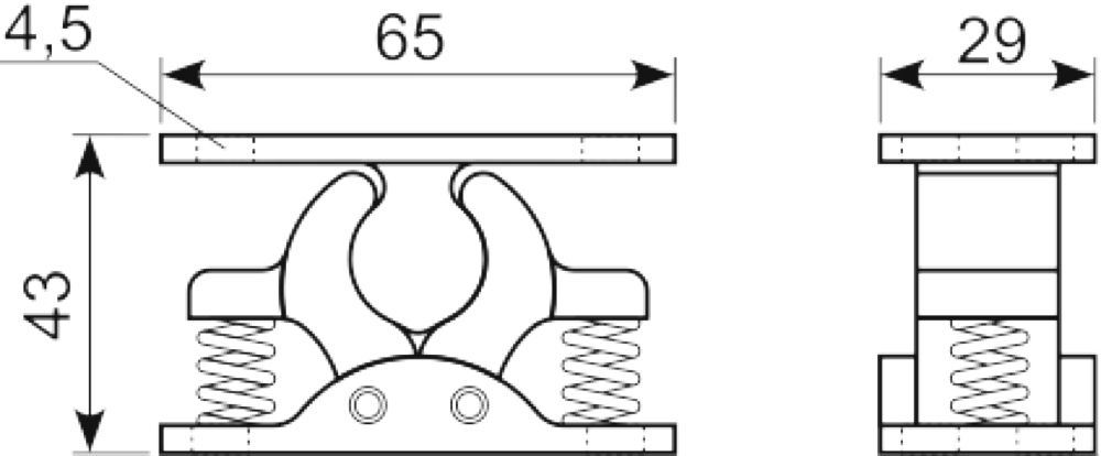Dørholder nylon m/Fjedre kompl
Rohs conform