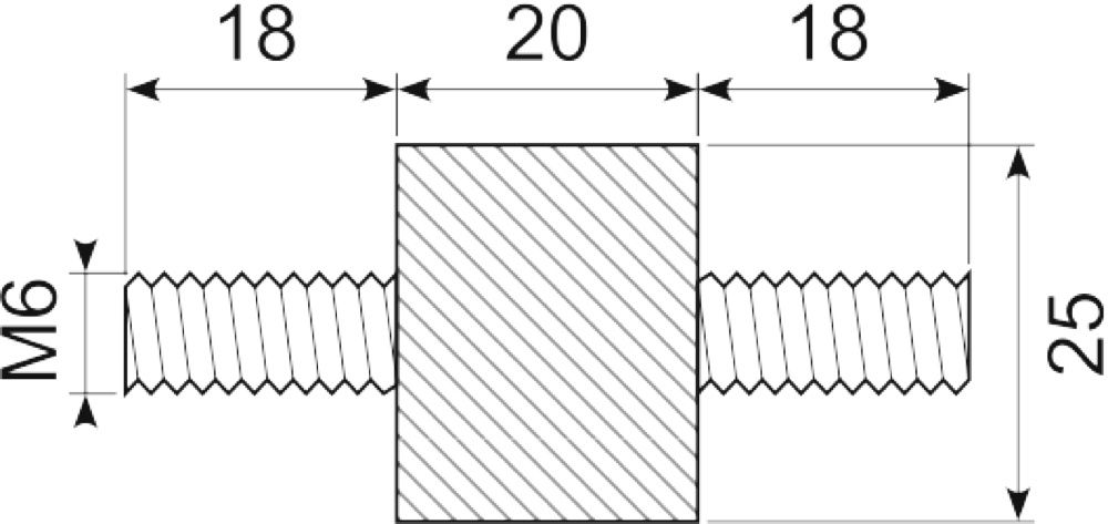 Vibrationsdæmper Ø25x20 mm