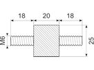 Vibrationsdæmper Ø25x20 mm