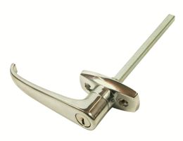 L-Dørgreb med flange og lås