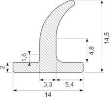 EPDM gummiprofil 14.5x14 mm