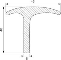 T - Gummiprofil 40x46x5 mm