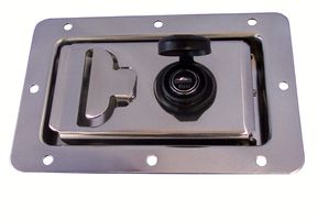 Rustfri lås med vippegreb
og 2 hagegribere med cylinder
Lå