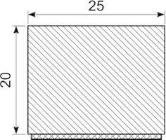 Svampegummi 25 x 20 mm EPDM