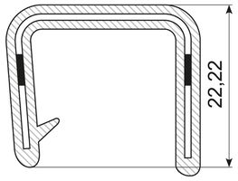 Kantliste PVC grip 18-19 mm